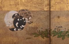 Late 17th Century Japanese Screen Puppy and Kittens on Gold Leaf  - 3670660