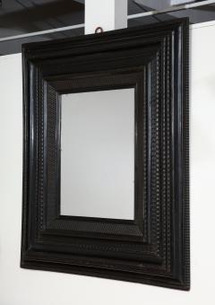 Late 18th C Italian Ebonized Walnut Guilloche Frame Mirror with Old Glass - 1900840