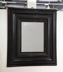 Late 18th C Italian Ebonized Walnut Guilloche Frame Mirror with Old Glass - 1900841