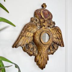 Late 18th Century Decorative Giltwood Church Mirror with Wings and Crown - 3746015