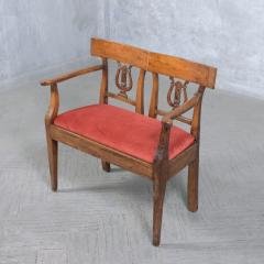 Late 18th Century English Red Velvet Walnut Bench - 3476638