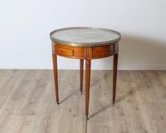 Late 18th Century French Mahogany Work Table with Marble Top and Brass Gallery - 4205526