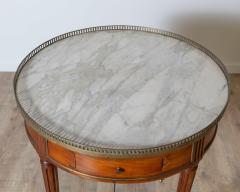 Late 18th Century French Mahogany Work Table with Marble Top and Brass Gallery - 4205583