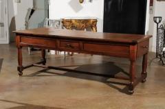 Late 18th Century French Walnut and Acacia Wood Sofa Table with Turned Legs - 3416863