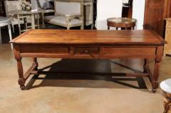 Late 18th Century French Walnut and Acacia Wood Sofa Table with Turned Legs - 3417003