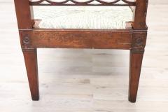 Late 18th Century Italian Antique Louis XVI Bench in Walnut and Straw Seat - 4015605