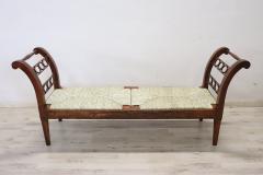 Late 18th Century Italian Antique Louis XVI Bench in Walnut and Straw Seat - 4015607