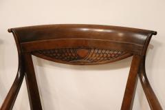 Late 18th Century Italian Directoire Solid Walnut and Vienna Sraw Armchairs - 4220751