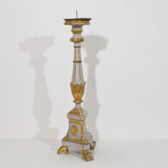 Late 18th Century Italian Neoclassical Carved Wooden Candleholder - 4114276