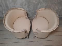 Late 18th Century Pair of Louis XVI Directoire Berg re Chairs - 4543352