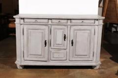 Late 18th Century Swedish Gustavian Painted Wood Sideboard with Fluted Pilasters - 3424254