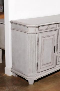 Late 18th Century Swedish Gustavian Painted Wood Sideboard with Fluted Pilasters - 3424271