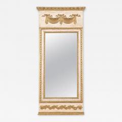 Late 18th Century Swedish Gustavian Period Trumeau Mirror with Swag and Roses - 3431336