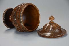 Late 18th century Neoclassical finely carved walnut lidded urn possibly Italian - 4757158