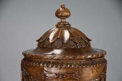 Late 18th century Neoclassical finely carved walnut lidded urn possibly Italian - 4757164