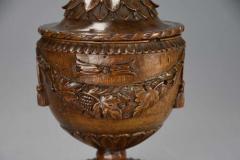 Late 18th century Neoclassical finely carved walnut lidded urn possibly Italian - 4757165