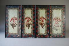 Late 18th century set of twelve pine painted panels - 4774372
