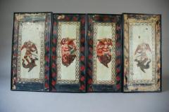 Late 18th century set of twelve pine painted panels - 4774374