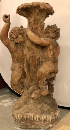 Late 18th or Early 19th Century Terracotta Putti Figural Fountain Planter Base - 2974355