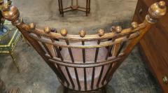 Late 19C English Oak Spindle back Ball Finial Rocker - 4153903