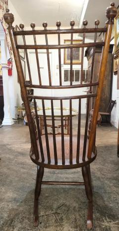 Late 19C English Oak Spindle back Ball Finial Rocker - 4153906