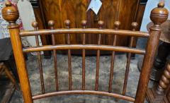 Late 19C English Oak Spindle back Ball Finial Rocker - 4153927
