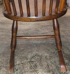 Late 19C English Oak Spindle back Ball Finial Rocker - 4153944