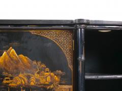 Late 19th Century Black Lacquered Painted Chinoiserie Credenza Server - 3988458