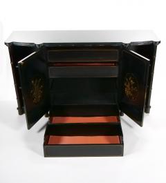 Late 19th Century Black Lacquered Painted Chinoiserie Credenza Server - 3988463