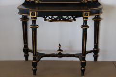 Late 19th Century Black and Gold Antique Walnut Console Table with Mirror - 3039487