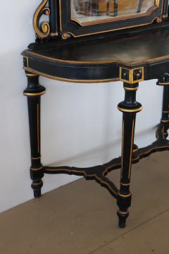 Late 19th Century Black and Gold Antique Walnut Console Table with Mirror - 3039489