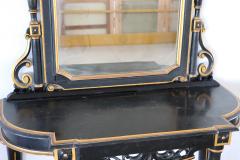 Late 19th Century Black and Gold Antique Walnut Console Table with Mirror - 3039490