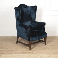 Late 19th Century Blue Velvet Armchair - 3606345