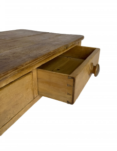 Late 19th Century Country English Pine Low Table with Two Drawers - 4755468
