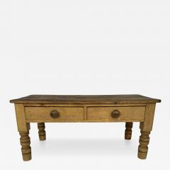 Late 19th Century Country English Pine Low Table with Two Drawers - 4764788