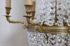 Late 19th Century Empire Style Gilded Bronze and Crystals Chandelier - 3623873