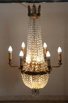 Late 19th Century Empire Style Gilded Bronze and Crystals Chandelier - 3623874