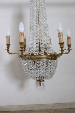 Late 19th Century Empire Style Gilded Bronze and Crystals Chandelier - 3623875