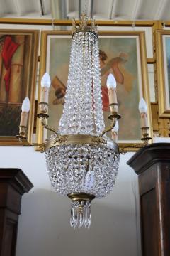 Late 19th Century Empire Style Gilded Bronze and Crystals Chandelier - 3623878