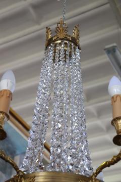 Late 19th Century Empire Style Gilded Bronze and Crystals Chandelier - 3623883