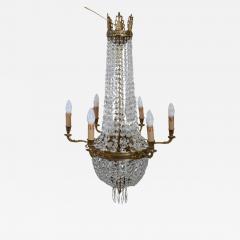 Late 19th Century Empire Style Gilded Bronze and Crystals Chandelier - 3624729