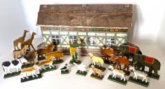 Late 19th Century Flat Bottom Toy Noahs Arc with Animals German - 245044