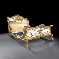 Late 19th Century French Rococo Style Painted and Parcel Gilt King Size Bed - 4353902