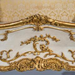 Late 19th Century French Rococo Style Painted and Parcel Gilt King Size Bed - 4353906