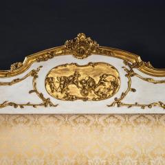 Late 19th Century French Rococo Style Painted and Parcel Gilt King Size Bed - 4353907
