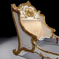 Late 19th Century French Rococo Style Painted and Parcel Gilt King Size Bed - 4353910