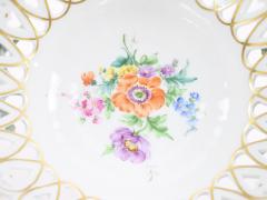 Late 19th Century German Porcelain Reticulated Floral Centerpiece Bowl - 4553173