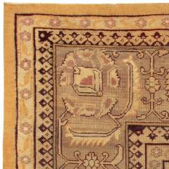 Late 19th Century Indian Amritsar Botanic Handmade Wool Rug - 2461492