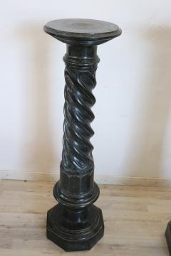 Late 19th Century Italian Antique Column in Black Marble - 2634470