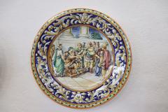 Late 19th Century Italian Antique Majolica Two Decorative Wall Plates - 3519822